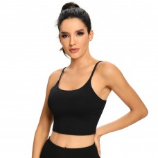 Women's Padded Longline Sports Bras for Women Gym Workout Yoga Crop Top with Built in Bra