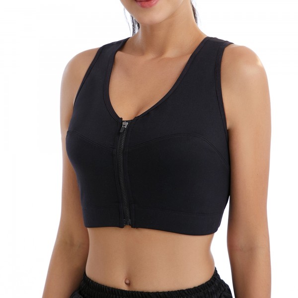 Wholesale High Impact zip front sports bra Front Closure Compression Back Support Medical Bra