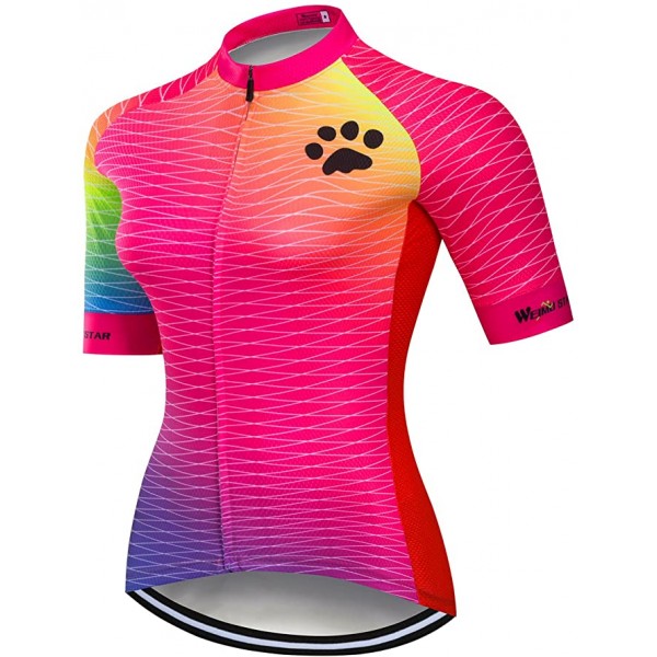 newlashua Women's Cycling Jersey Sports Tops Full-Zip Clothing Bike Shirt 