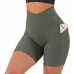 newlashua Women Cycling Shorts with Pocket 5" Booty High Waisted Workout Shorts
