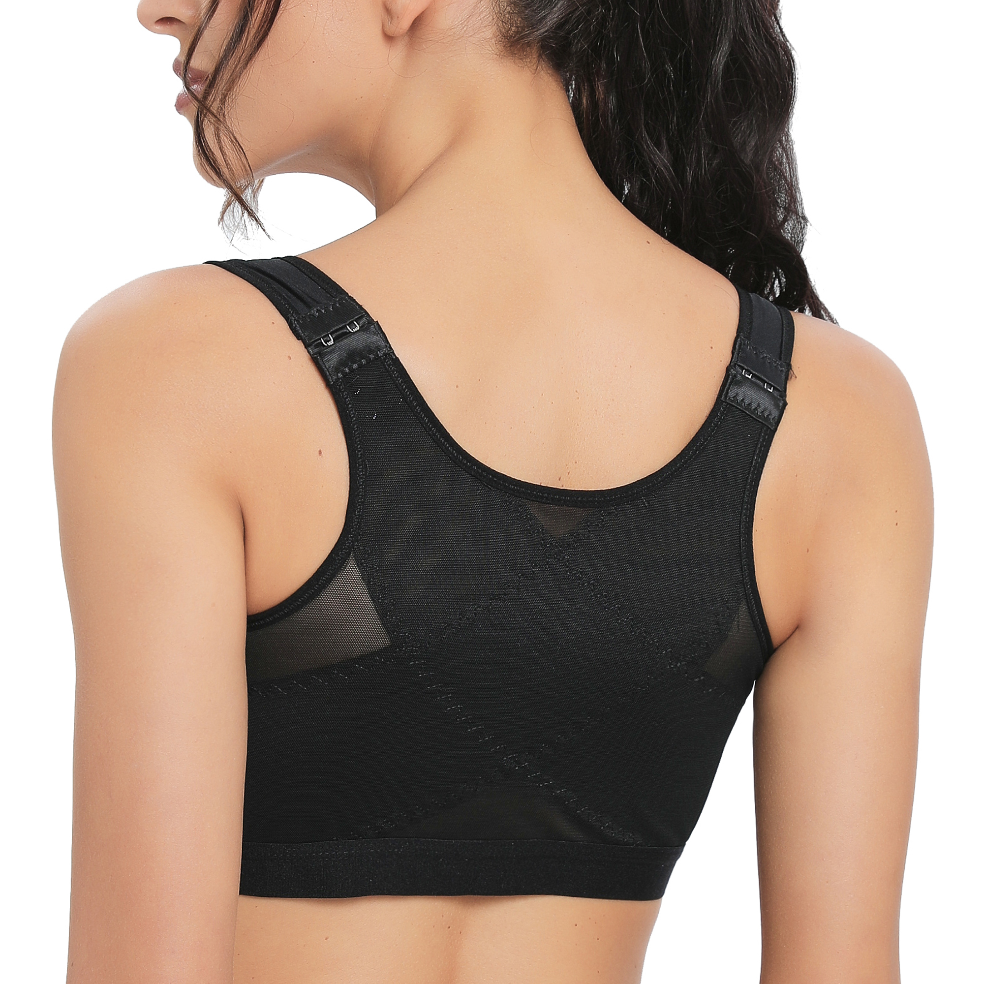 Front Closure Posture Corrector Full Coverage Bra - Wireless Back Support  Bras for Women